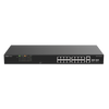 Switch PoE+ No Administrable Ideal para CCTV, 16 Puertos 10/100, 2 Uplinks Gigabit y 2 SFP, Carcasa Metálica
