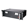 Fuente de poder 13.8Vcc, 50A, lineal regulada con circuito cargador de baterías, medidores, para instalación en rack