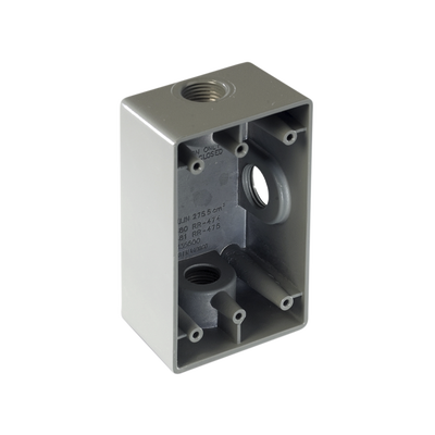 Caja Condulet FS de 1 ( 25.4 mm) con tres bocas a prueba de intemperie.