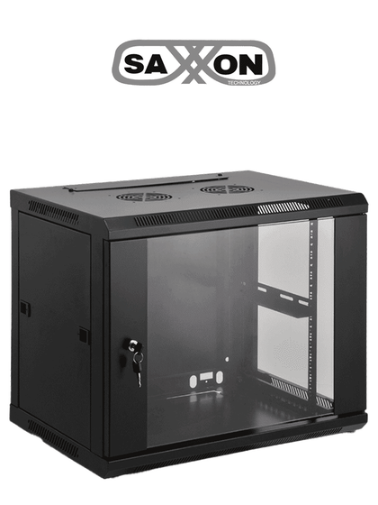 SAXXON SA640601 - Gabinete de pared de 6 UR, fijo, con capacidad de carga de 60 Kg. Dimensiones 60x45x37 cm, de acero. MCI2