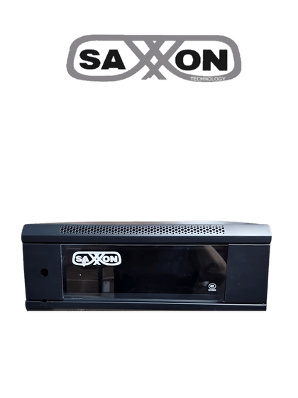 SAXXON SXR4U5404A - Gabinete de Pared Negro / 4 UR / Puerta de Vidrio Templado / Alto 21 cm / Ancho 53 cm / Profundidad 40 cm / Ideal para Grabadores de CCTV SXNDESCUENTO MCI1