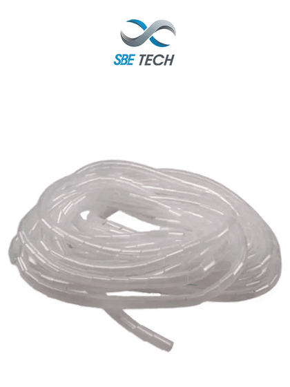 SBETECH SBEESP12 - Organizador de cable en espiral blanco, 1/2, 10 metros, en rollo