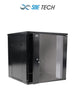 SBE TECH SBE-GNL12URP800- Gabinete de pared de 12 UR con capacidad de carga de 60 Kg, dimensiones 60x80x64 cm y puerta frontal de cristal templado