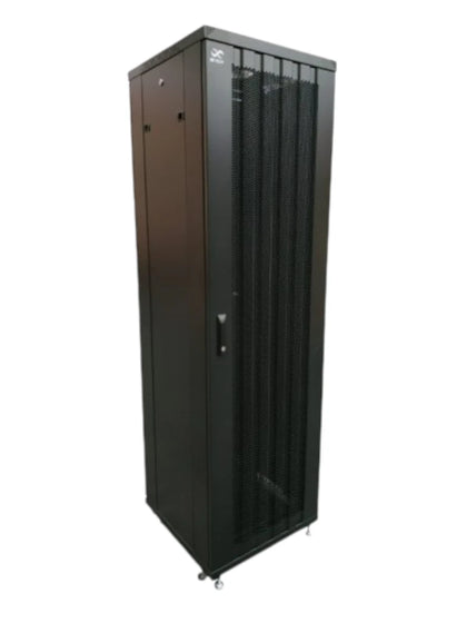 SBE TECH SBE-GNL42URV800PC Gabinete de piso de 800 mm de ancho, 1000 mm de profundidad y 42UR de alto 7 pies, puerta delantera ventilada y 2 puertas traseras ventiladas