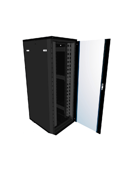 SBE TECH SBE-GNL45UR600P1.2PC - Gabinete de Piso de 45 UR con puerta de cristal / Ancho de 60 cm, Alto 2.19 m y una profundidad de 1.2 m.