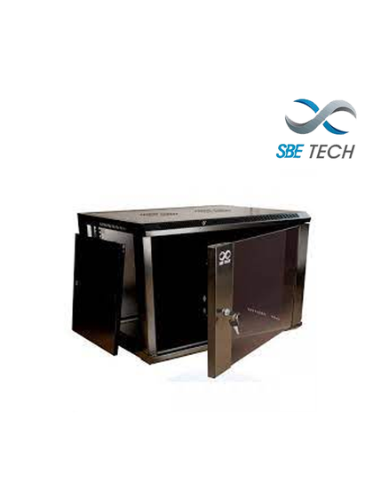 SBETECH GNLPAR9URP- Gabinete de pared / 9 UR / Capacidad de carga de 45 Kg / Ancho 600 mm x profundidad 600 mm x alto 500 mm / Puerta delantera de cristal templado