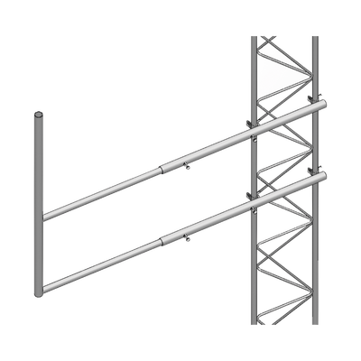 Brazo tipo F, para tramos STZ-45, galvanizado por electrólisis.