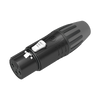 Conector XLR hembra | Carcasa Enchapada en Negro | Contactos Enchapados en Plata |