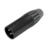 XLR conector de cable macho, carcasa enchapada en negro, contactos enchapados en plata
