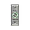 Botón de salida con aro iluminado color verde y rojo / IP65 / Buzzer / función toggle (enclavado) / Función temporizado / dos salidas de contacto NC/NO/ placa de acero inoxidable
