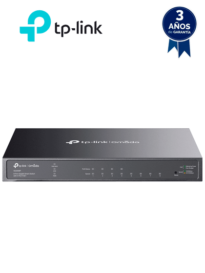 TP-LINK SG2008P - Switch administrable JetStream SDN PoE con 8 puertos 10/100/1000 Mbps, incluyendo 4 puertos PoE con un presupuesto total de 62W. Ofrece administración centralizada a través de OMADA SDN. MCI2 TPMCIQ2