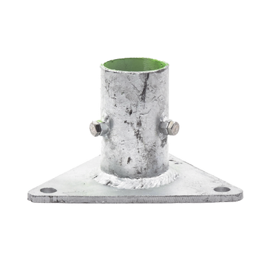 Base Triangular para Mástil de 1 a 2 con Opresores. Galvanizado por Inmersión en Caliente.