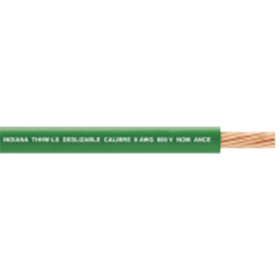 ( Venta por metro ) Cable 10 awg color verde, conductor de cobre suave cableado. Aislamiento de PVC, auto-extinguible.