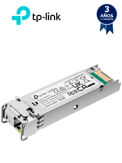 TP-LINK SM321A - Transceptor mini-GBIC SFP WDM Bi-Direccional, Monomodo 1GBase con alcance de 10 km y conector LC. Requiere el modelo TL-SM321B para enlace. MCI2