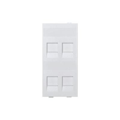 Módulo Color Blanco Con 4 Espacios para Jacks Keystone para Instalarse en la caja de Pavimento / (S76C/9)