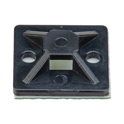 Montaje-Sujetador Adhesivo STRONGHOLD de 4 Vías de 1 x 1 x 1/4, Color Negro, Nylon 6.6 Retardante de Llamas V-2, Paquete de 100pz