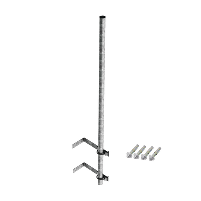 Mástil de 3 m de 1-1/4 diámetro ced. 30 con Herrajes para Sujeción a Pared.