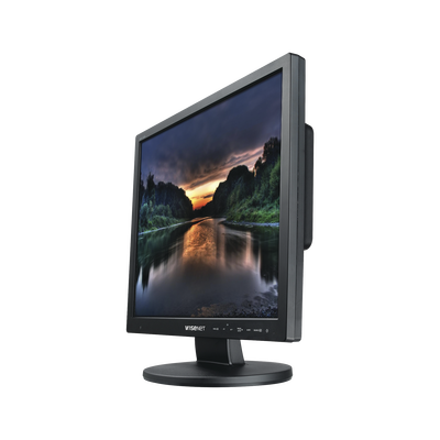 Monitor Profesional LED de 19 con Cristal templado ideal para Videovigilancia / Uso 24/7 / Resolución 1280x1024p/ Entradas de video HDMI, VGA y BNC