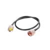 Jumper de 60 cm fabricado con cable RG-58U-SYS, conector N y UHF del otro extremo
