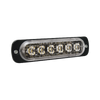 Luz Auxiliar de 6 LED, Ambar, Bisel Negro, Lente Transparente