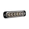 Luz Auxiliar de 6 LED, Roja, Bisel Negro, Lente Transparente