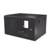 Gabinete de Pared de 6U con Puerta de Cristal Templado, 479.5 mm de Profundidad, Rack de 19'', Acero Reforzado Color Negro.