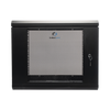 Gabinete de Pared de 9U con Puerta de Cristal Templado, 455 mm de Profundidad, Rack de 19, Acero Reforzado Color Negro.