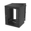 Gabinete Abatible de Pared (Con Marco Trasero) con Rack 19 de 16 Unidades. Ventana de Cristal Templado.