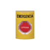 Botón de Emergencia en Español, Color Amarillo, Acción Mantenida, Girar para Restablecer y LED Multicolor