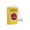Botón de Apagado de Emergencia, Texto en Español, Tapa Protectora de Policarbonato Súper Resistente, Restablecimiento con Llave