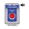 Botón De Salida De Emergencia Con Bocina De Advertencia Integrada, Interior/Exterior, Texto En Ingles, Tapa Protectora De Policarbonato Súper Resistente, Neumático