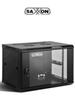 SAXXON SXR6U6406S - Gabinete de Pared Negro / 6UR / Puerta de Vidrio Templado / Alto 37 cm / Ancho 60 cm / Profundidad 45 cm / SXNDESCUENTO NUEVO1M MCI1