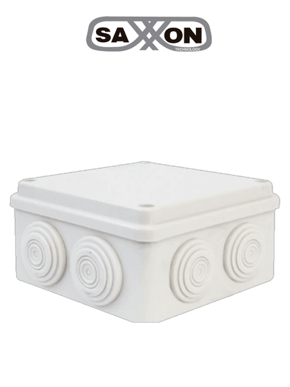 SAXXON SXWD015-7 - Caja de conexiones con 7 entradas / PVC libre de halógenos / Compatible con cámaras Bulet y Domo / Dimensiones internas 150 x 150 x 70 mm Ancho x Alto x Fondo