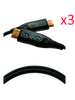 SAXXON SX05HDF047PAQ - Paquete de 3 Cables HDMI de 5 Metros por Fibra Óptica 4K@60Hz / Fibra 4 hilos + 7 hilos cobre estañado / Compatible con HDMI 2.0 / Alta velocidad 18 Gbps / 3D / HDR / Caja de Aleación de Zinc / Premium