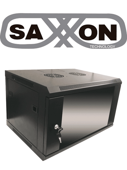 SAXXON SE540601 - Gabinete de pared de 6 UR, fijo, capacidad de carga de 60 Kg. dimensiones 57x45x37 cm. MCI2