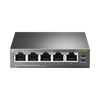 Switch Escritorio No Administrable de 5 puertos 10/100/1000 Mbps / Con 4 puertos PoE 802.3af/at de hasta 65 W / PoE Extendido hasta 250 metros