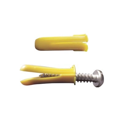 Paquete de 20 taquetes amarillo 1 y 20 tornillos 8mm x 1