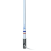 Antena marina VHF en fibra de vidrio con base de acero inoxidable en rango de 156 a 163 MHz. Incluye 4.5 metros de cable y conector PL-259 macho.