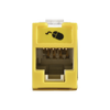 Jack UltraMAX Cat6, UTP, Montaje híbrido en Placa de Pared (Plano y Angulado), Color Amarillo, Punch Down