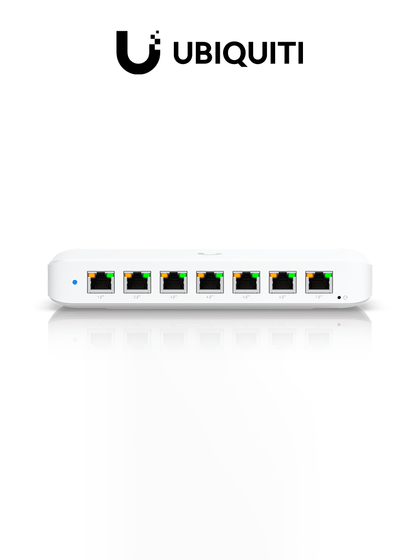 UBIQUITI USW-ULTRA - UniFi Switch Ultra Capa 2, 42W POE 1 puerto POE++ de entrada , 7 puertos POE+ de salida , No incluye adaptador de corriente alterna.