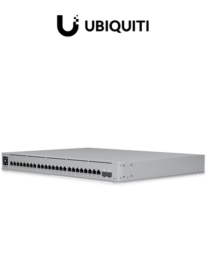 UBIQUITI USW-ENTERPRISE-24-POE - UniFi Switch Empresarial Capa 3 de 24 puertos PoE 802.3af/at 12 puertos 2.5G y 12 puertos 1G + 2 puertos 1/10G SFP+, 400W, pantalla informativa. switch