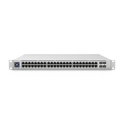 UniFi Switch Enterprise administrable capa 3, 48 puertos 2.5GbE RJ45 POE+, 4 puertos 10G SFP+, 720W, con pantalla táctil de 1.3