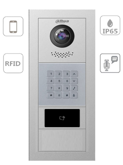 DAHUA PAQVTO4202F - Paquete Modular de Frente de Calle Departamental/ Función P2P/ Cámara de 2 Megapíxeles/ Apertura con Tarjetas Mifare/ Hasta 100 Monitores/ Notificación a APP/ Apertura Remota/ Uso Fraccionamientos/ EdificioInteligente