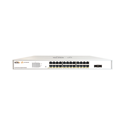 Switch Administrable PoE / 24 puertos PoE af/at Gigabit / 2 x SFP Gigabit / Administración Cloud Gratuita / Presupuesto 370 W