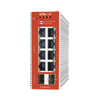 Switch L2+ PoE Industrial / Administración Cloud-Web-CLI / 8 Puertos PoE af/at 100/1000 Mbps / 2 Puertos SFP Gigabit / Presupuesto PoE 120 W / Protocolo ERSP (redundancia enlaces)