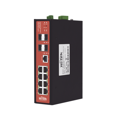 Switch Industrial 8 puertos / Administrable PoE / Puerto 1-2 PoE 24V/48V / Puertos 3-8 puertos 802.3 af/at/bt / Presupuesto máx 240 W