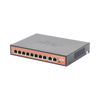 Switch PoE No administrable / PoE de Largo Alcance Hasta 250m / 8 Puertos PoE 10/100Mbps (Puerto 1 Hasta 60W, Puertos 2 al 8 Hasta 30W) + 2 Puertos Gigabit Uplink / Presupuesto 120 W / Plug and Play