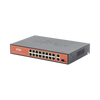 Switch PoE (802.3af/at/bt) / No administrable de largo alcance / Hasta 250m / 16 x 10/100Mbps (PoE) + 2 x 100/1000Mbps + 1 x SFP / 200 W