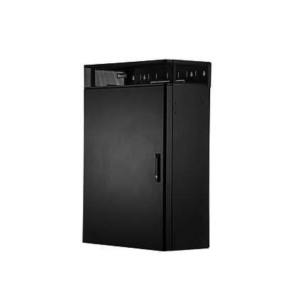 Gabinete de Montaje en Pared TrueEdge, Con 6 UR para Equipo Activo y 6 UR para Paneles de Parcheo, Fabricado en Acero, Color Negro