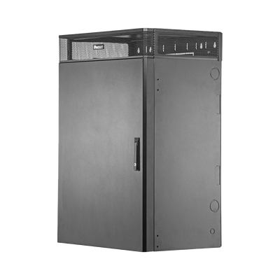 Gabinete de Montaje en Pared TrueEdge, Con 9 UR para Equipo Activo y 9 UR para Paneles de Parcheo, Fabricado en Acero, Color Negro